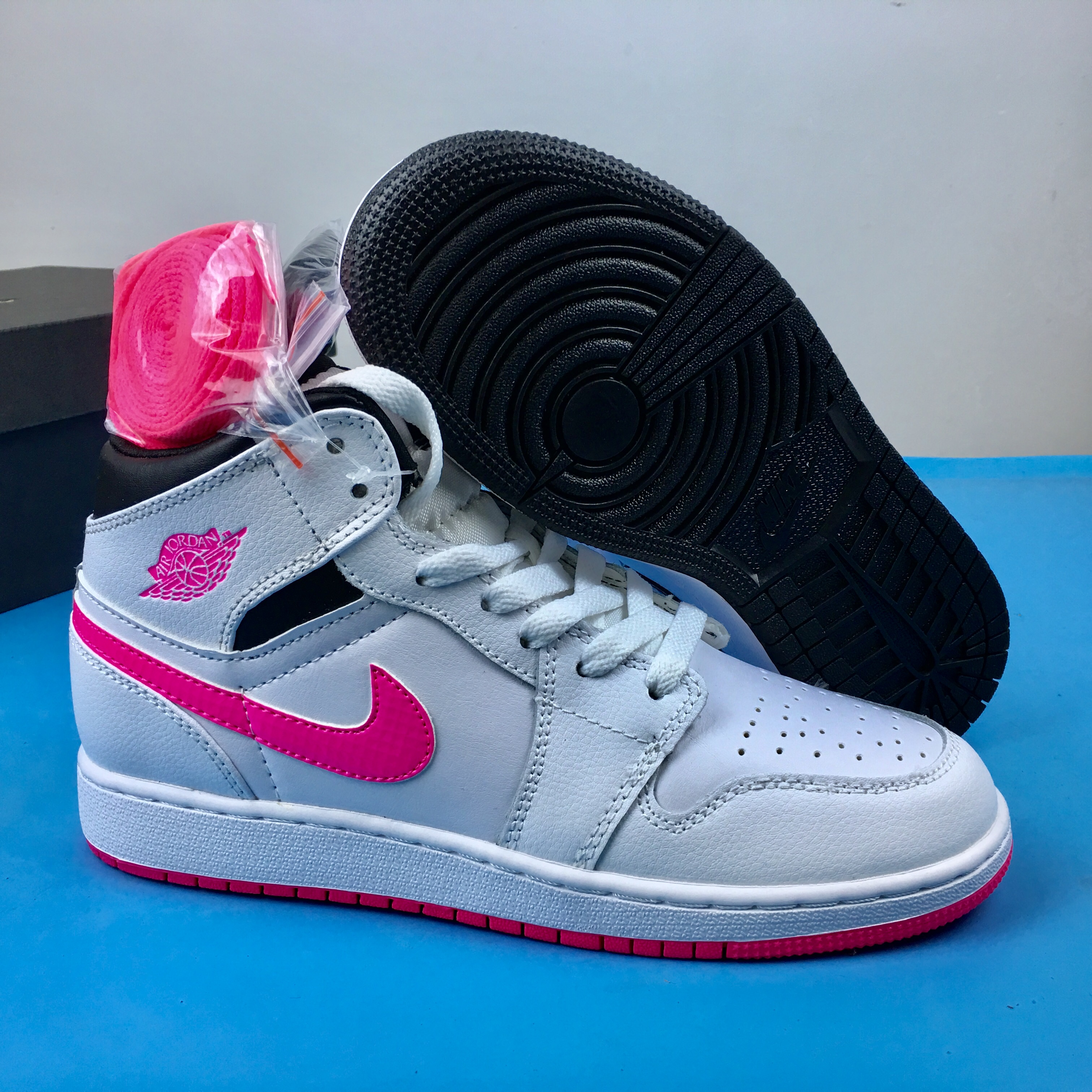 Air Jordan 1 Mid Hyper Pink White Shoes For Women